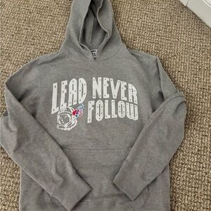 Billionaire Boys Club Gray Hoodie with 'Lead Never Follow' Print